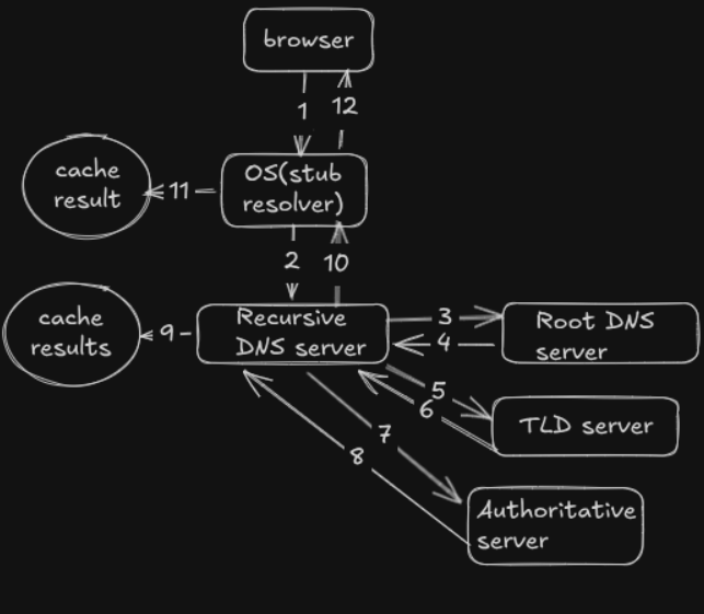 DNS resolution process