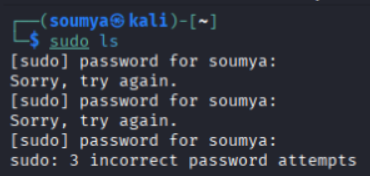 Three failed sudo authentication attempts used to trigger a Wazuh security alert