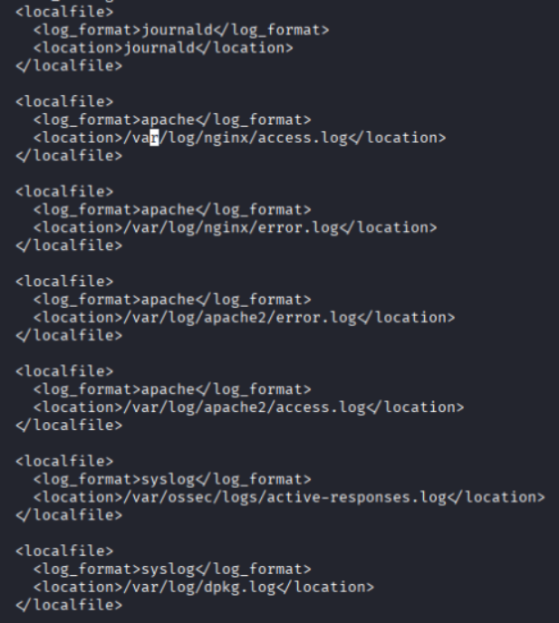 <localfile> section of ossec.conf