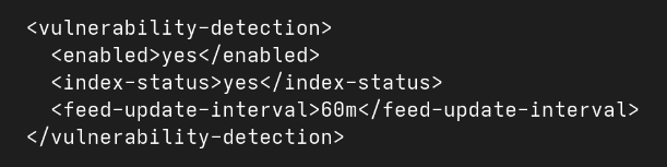 Vulnerability module configuration